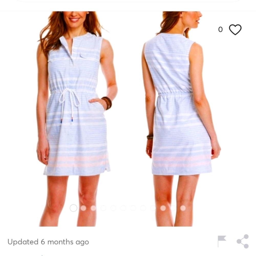 VINEYARD VINES STRIPED COTTON DRESS BLUE SZ 8